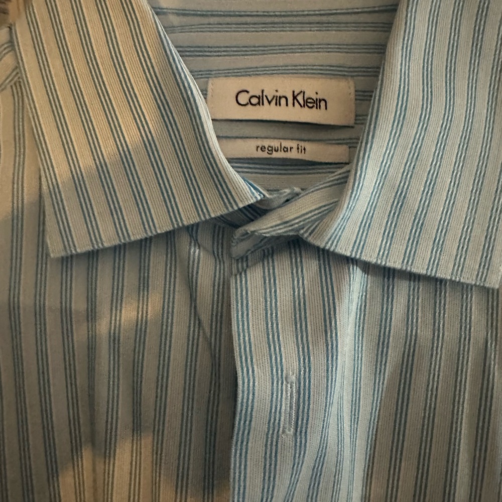 Mens New W Tags Calvin Klein Button Down In A Blu… - image 1